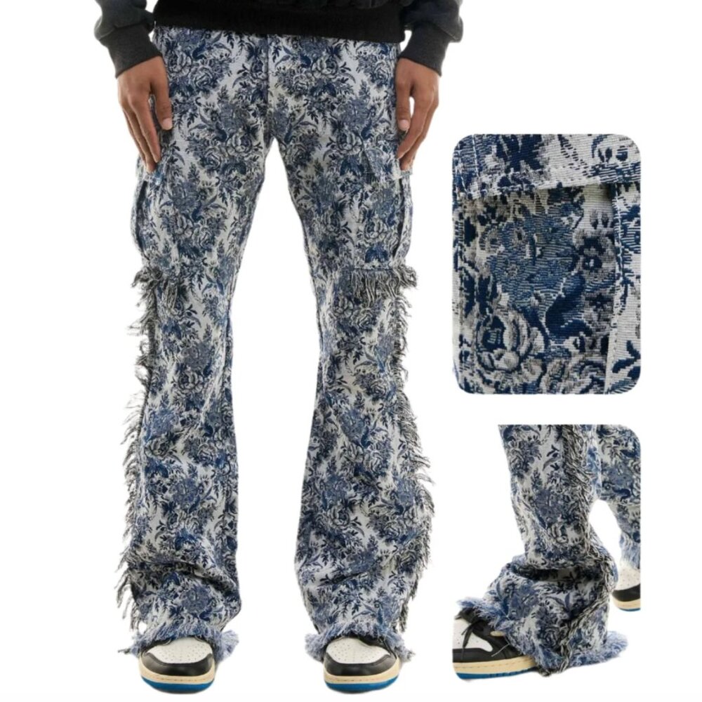 KDNK Tapestry Slim Flare Jeans Size 30 New